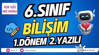 6 Sınıf Bilişim Teknolojileri 1 Dönem 2 Yazılı Soruları ve Çözümü Yeni � Çıkabilir 😊2024 [upl. by Hinkle]