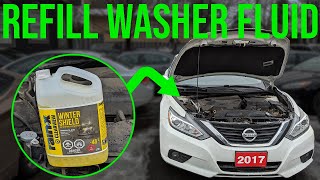 How to Refill Windshield Washer Fluid  Nissan Altima 20132018 [upl. by Redman]