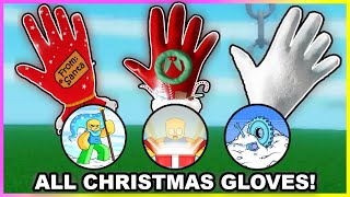 How to get ALL 3 CHRISTMAS GLOVES  BADGES in SLAP BATTLES [upl. by Sillyhp]