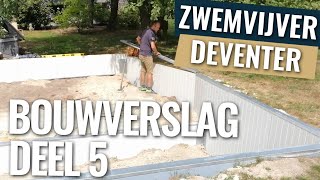 Klaar met alle panelen  Bouwverslag zwemvijver Deventer deel 5 [upl. by Soirtimid505]