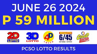 Lotto Result Today 9pm June 26 2024  PCSO Complete [upl. by Buke329]