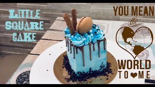 Mini drip Cake decorating tutorial square cake  Torta quadrata [upl. by Nivalc]