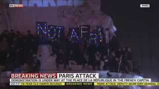 Paris Attack Vigils Held In Solidarity With Charlie Hebdo Magazine [upl. by Adelice827]