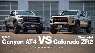 2024 Chevy Colorado ZR2 vs GMC Canyon AT4  Comparison and Review [upl. by Notsuh]