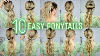 10 BEGINNER FRIENDLY PONYTAIL HAIRSTYLES 🐣 MEDIUM amp LONG HAIRSTYLES [upl. by Anayit212]