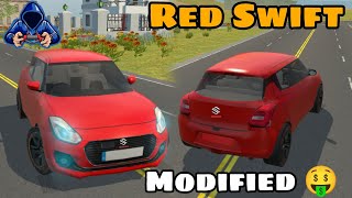 Red Swift ❤️ Full modified 💵 With Alloy wheels 🛞 Stunts 😱 Headlight Colour 😱 trending games [upl. by Ainna]