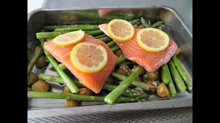 Zalm uit de oven met groene asperges en krieltjes [upl. by Einaffets]