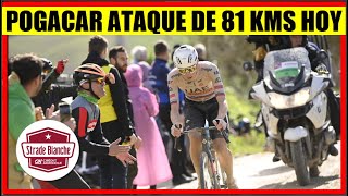 RESUMEN STRADE BIANCHE 2024 Tadej POGACAR EXHIBICION BRUTAL ATACA a 81 KMS [upl. by Anialeh]