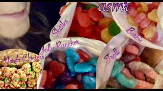 Quietly 🎧 Eating Gummies Skittles Jolly Rancher Nerd Clusters Trolli amp more evening relaxation ASMR [upl. by Windham]