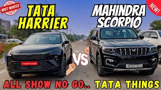 New Harrier vs scorpio N  DARK edition  Tata VS Mahindra  The Indian rivalry has started [upl. by Idorb]