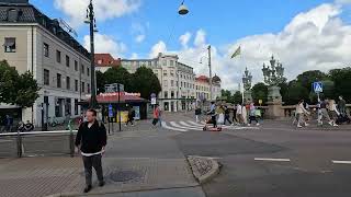 Gothenburg Sweden Old tram runs from Brunnsparken to Liseberg station 4k [upl. by Parthena373]