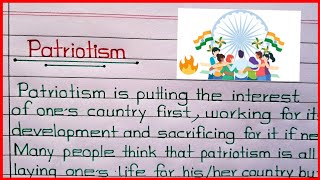 Patriotism Essay in English  1020 Lines on Patriotism  EssayParagraph on Patriotism [upl. by Cobby]