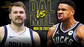 Dallas Mavericks vs Milwaukee Bucks Full Game Highlights  Nov 18 2023  FreeDawkins [upl. by Cirde425]