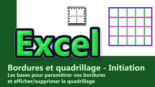 Excel  Bordures et Quadrillage  Optimiser  Initiation [upl. by Tasia]