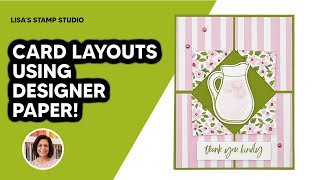 Create This Easy Card Making Layout Using Designer Paper [upl. by Atnima153]