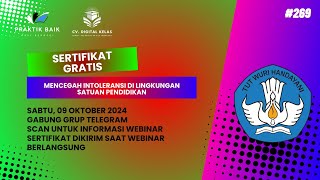 SERTIFIKAT GRATIS WEBINAR PRAKTIK BAIK 4 JP  Tercapainya TP dan Merancang Modul KuMer 269 [upl. by Imoyn]