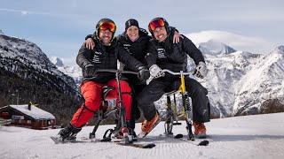 Unterwegs mit Skibob und Snowbike auf Grächens Pisten [upl. by Bundy]