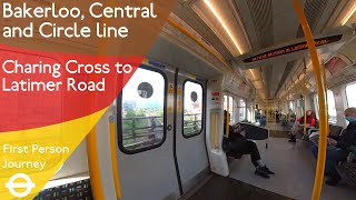 London Underground First Person Journey  Charing Cross to Latimer Rd via Oxford Circus amp Wood Lane [upl. by Ikkiv464]