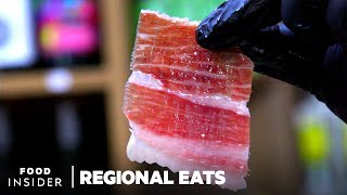 Why Spanish Iberian Ham Is The Worlds Most Expensive Cured Meat  Regional Eats [upl. by Esirehc]