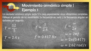 Movimiento armónico simple  Ejemplo 1 [upl. by Aneram]