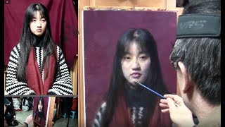 Oil Painting Portrait Demonstration by Leng Jun Artist [upl. by Anialad978]