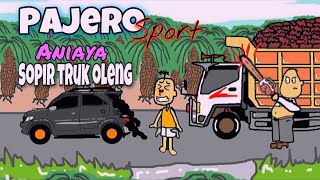 Truk Oleng Tabrak Mobil pajero yang Arogan  Funny Cartoon  kartun lucu  Udin dan martin [upl. by Bumgardner]