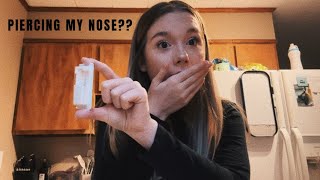 PIERCING MY NOSE BY MYSELF NOT CLICKBAIT [upl. by Siouxie]