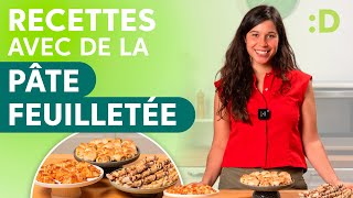 3 Recettes Faciles avec de la Pâte Feuilletée  idées salées et sucrées [upl. by Silvain455]