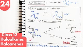 24 Stereochemistry of SN1 and SN2 reactions Retention and inversion Haloalkane organic Class12 [upl. by Lazar]