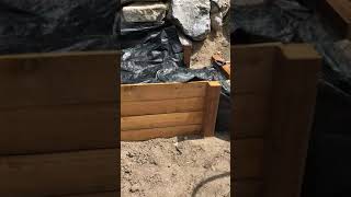 Building a garden box 9 retaining wall fence complete [upl. by Niveb607]