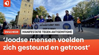 Met stille tocht in Enschede spreken ruim 200 mensen zich uit tegen antisemitisme [upl. by Mas500]