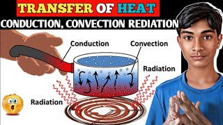 Transfer of Heat 🥵 Conduction Convection and RediationSK BEDIA viralvideo trending science [upl. by Acirfa]