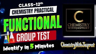 Functional group test  Class 12 practical Test for various groups Alcohols  CarboxylicAcid [upl. by Dulcle]