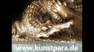 Tierfiguren aus Bronze Hunde Löwe Krokodil Puma Raubkatze Metall Skulpturen Tiere Geschenkwmv [upl. by Asiret]