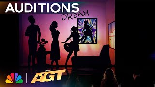 Attraction Juniors Performs Shadow Art to quotThe Lucky Onequot by Taylor Swift  Auditions  AGT 2024 [upl. by Schnell]