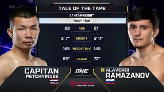 Capitan Petchyindee vs Alaverdi Ramazanov  ONE Championship Full Fight [upl. by Enilasor]