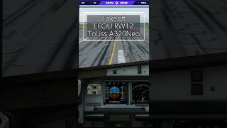 Takeoff Cockpit view  EFOU RW12  ToLiss A320neo  KOSP Sound  xplane12 [upl. by Peoples]