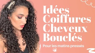 IDÉES COIFFURES FACILES amp RAPIDES CHEVEUX BOUCLÉS  EASY CURLY HAIRSTYLES [upl. by Leizar]