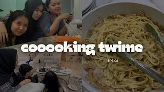 2nd vlogg masak spaghetti carbonara😋 [upl. by Templa730]