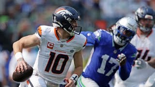 Bo Nix throws 2 interceptions in Broncos debut prompts audible oh no from CBS announcer [upl. by Iphlgenia255]