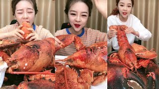 アラスカロブスター7kg、カニキング45kgを食べる美少女シーフードASMR MUKBANG [upl. by Nylaret]