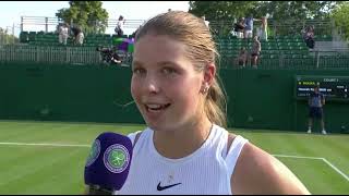 Hannah Klugman 15yearsold interview after 2nd round qualifying win at 2024 Wimbledon [upl. by Lledrev]