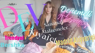 Dev Denemeli Alışveriş Kıyafet Resim Malzemeleri İspanyadan Aldıklarım Bershka Trendyol [upl. by Einnig37]