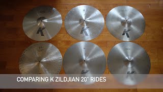 Comparing 6 different K Zildjian 20quot ride cymbals [upl. by Lacee]