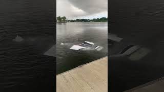 Tesla Rolls Into the water and Catches Fire [upl. by Reviel]