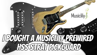 I just bought a cheap prewired HSS pickguard by Musiclily for my Squier Affinity [upl. by Nilla]