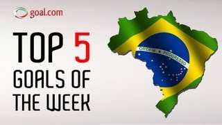 Top 5 UNBELIEVABLE Goals from Brazil [upl. by Lleznod538]