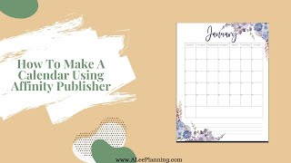 How To Make A Calendar Page in Affinity  Create A Calendar [upl. by Oralia]