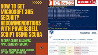 How to get Microsoft 365 security recommandation reports using PowerShell by SCuBA Step by Step2024 [upl. by Athey]