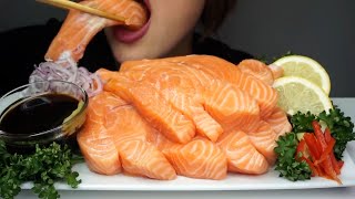 ASMR FOOD 1 KG OF SALMON SASHIMI MUKBANG NO TALKING [upl. by Ilona135]